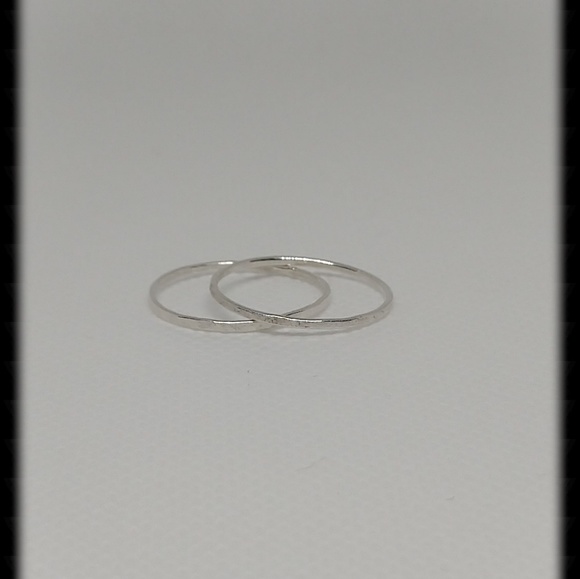 Hammered Sterling Silver Stacking Rings - Picture 3 of 4
